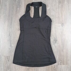 Lululemon Built In Bra Racer Back Athletic Yoga Tank Top Women's 4 Black